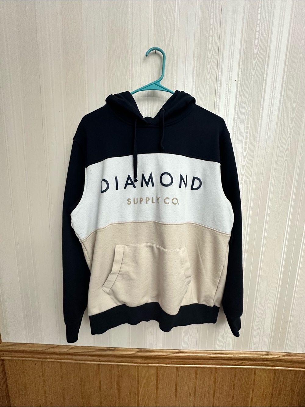 Diamond Supply Co. Men’s Colorblock Hoodie - Black/White/Cream